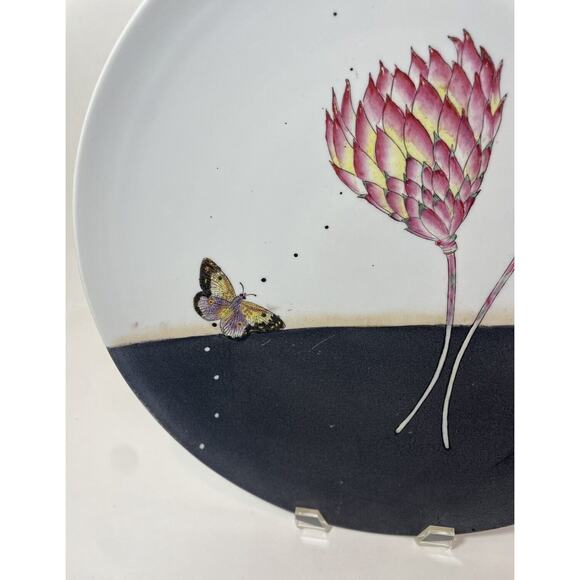 Fabienne Jouvin Paris Large Ceramic Porcelain 14” Platter Floral Butterfly 1999 - Picture 8 of 16